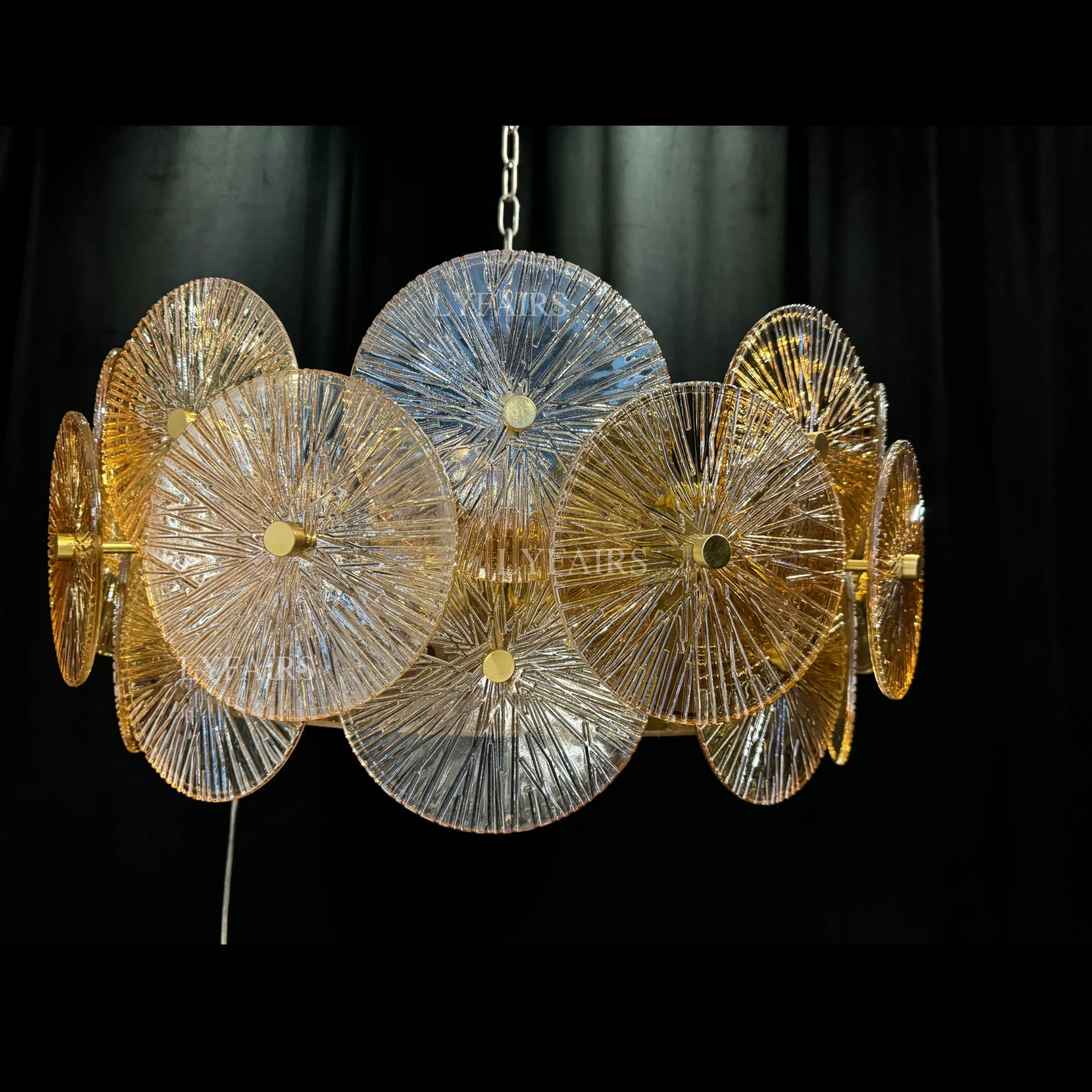 Light Luxury Art Design Creative Round Multi-tiered Glass Chandelier for Living Room/Bedroom - Image 3
