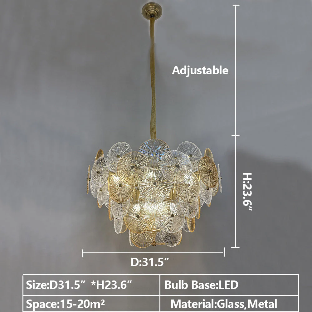 Light Luxury Art Design Creative Round Multi-tiered Glass Chandelier for Living Room/Bedroom - Image 31