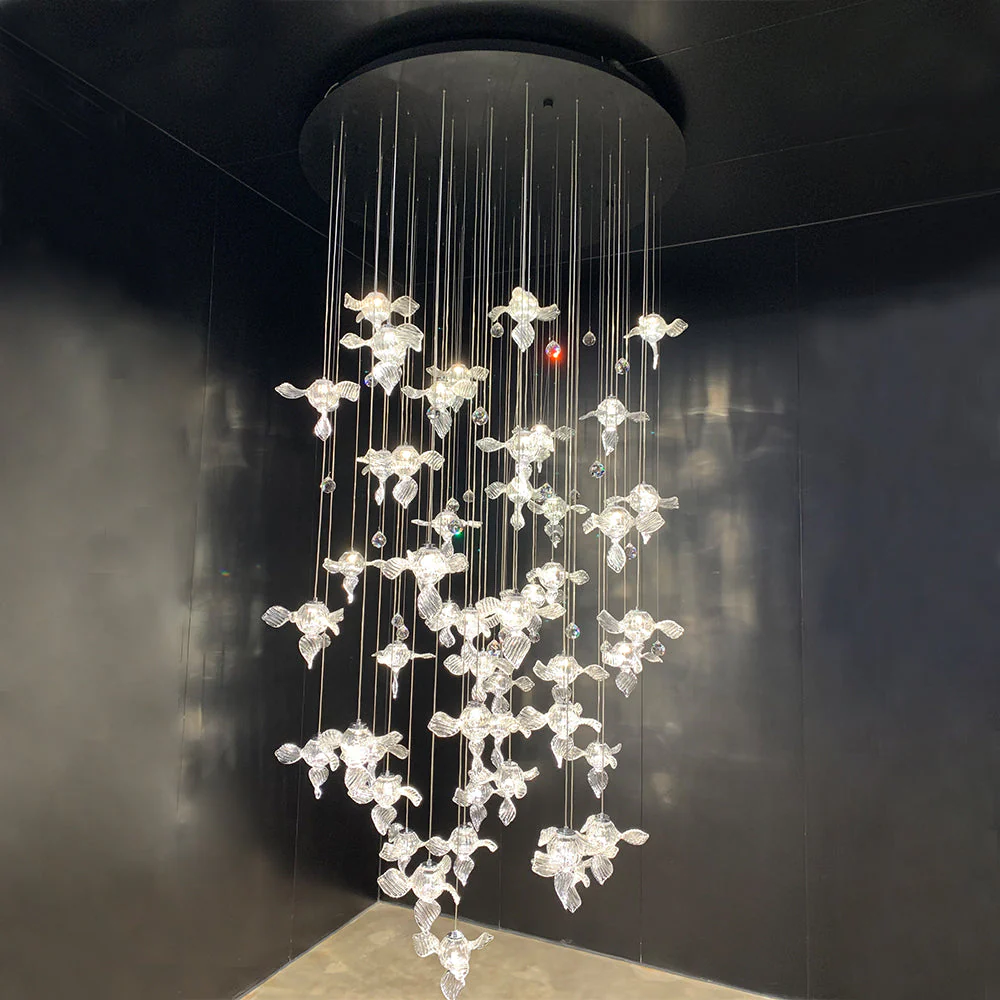 Modern Art Design Propeller-like Crystal Chandelier for Staircase/Villa/Foyer/High-ceiling Space - Image 2