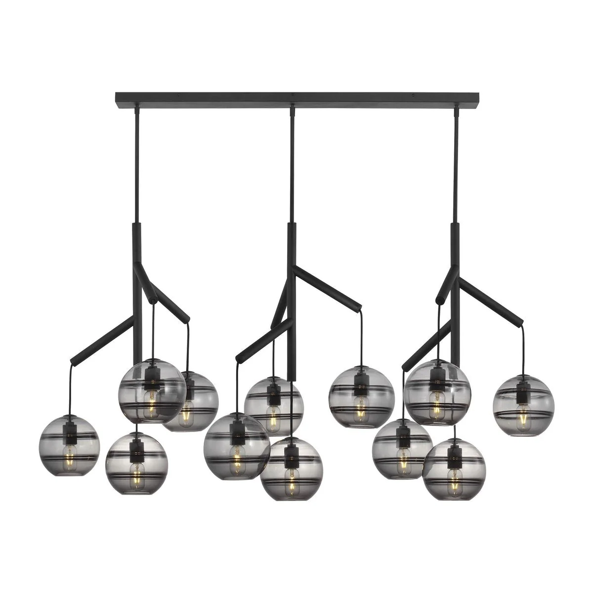 Art Glass Ball Sedona Triple Chandelier - Image 10
