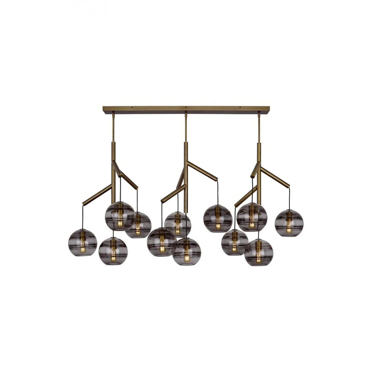 Art Glass Ball Sedona Triple Chandelier - Image 4
