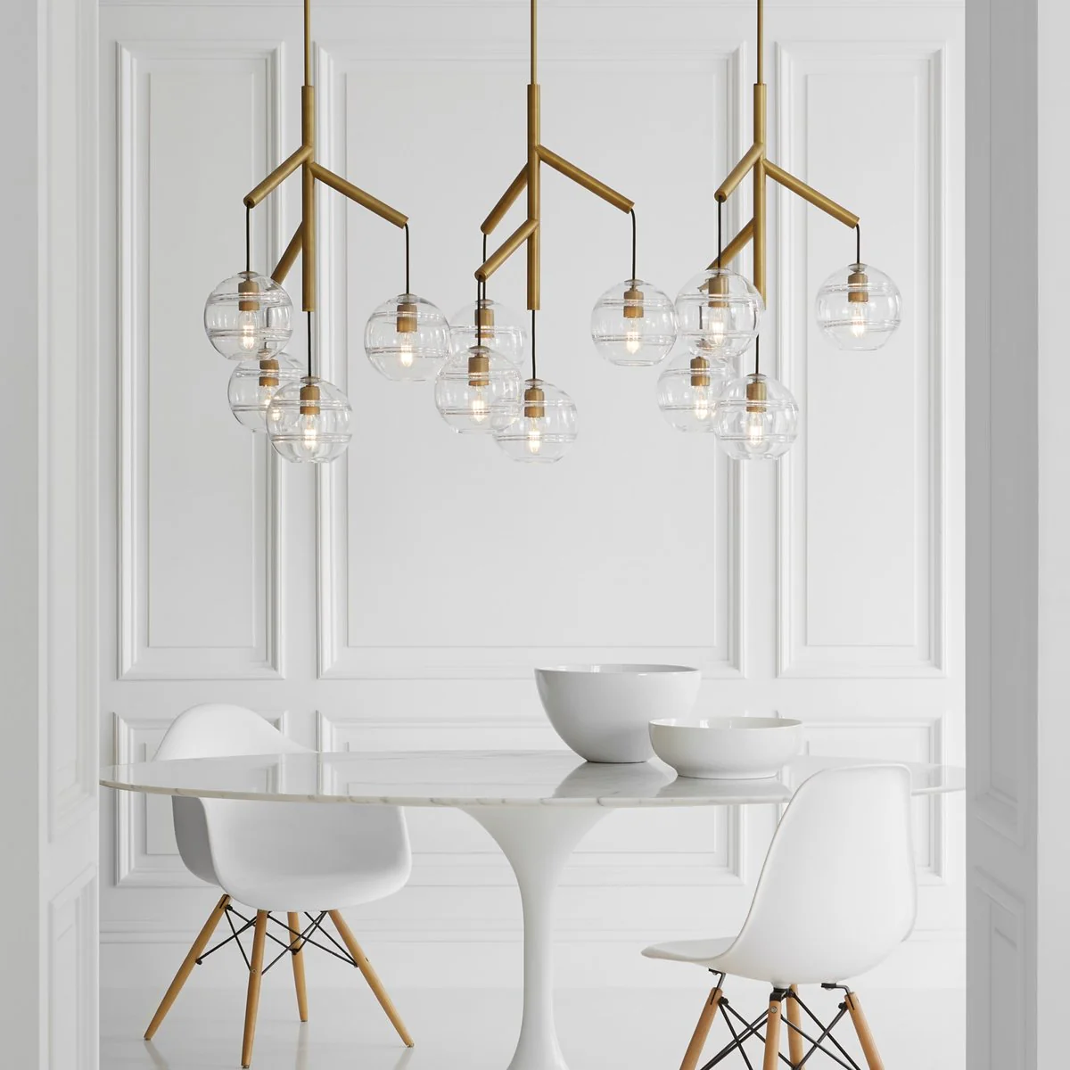 Art Glass Ball Sedona Triple Chandelier - Image 7