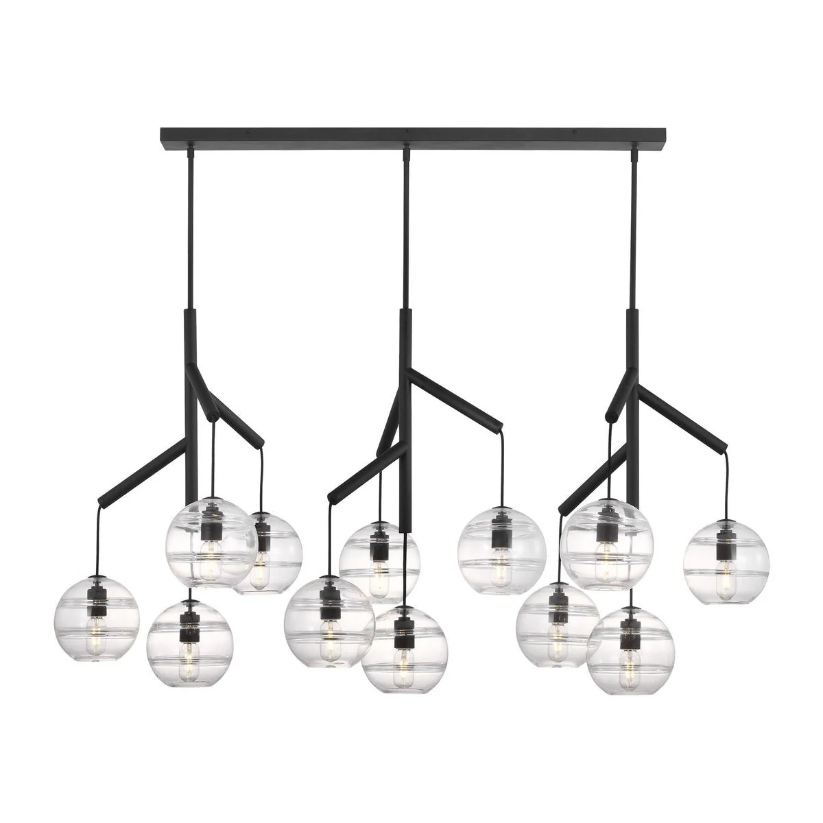 Art Glass Ball Sedona Triple Chandelier - Image 9
