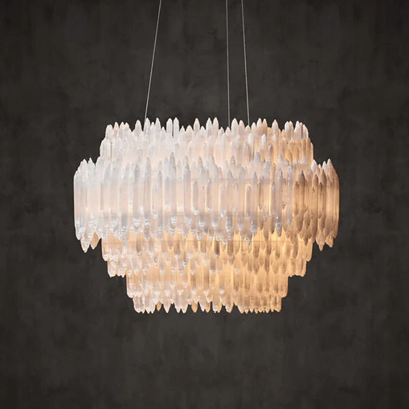 Art Selenite Layer Round Chandelier - Image 2
