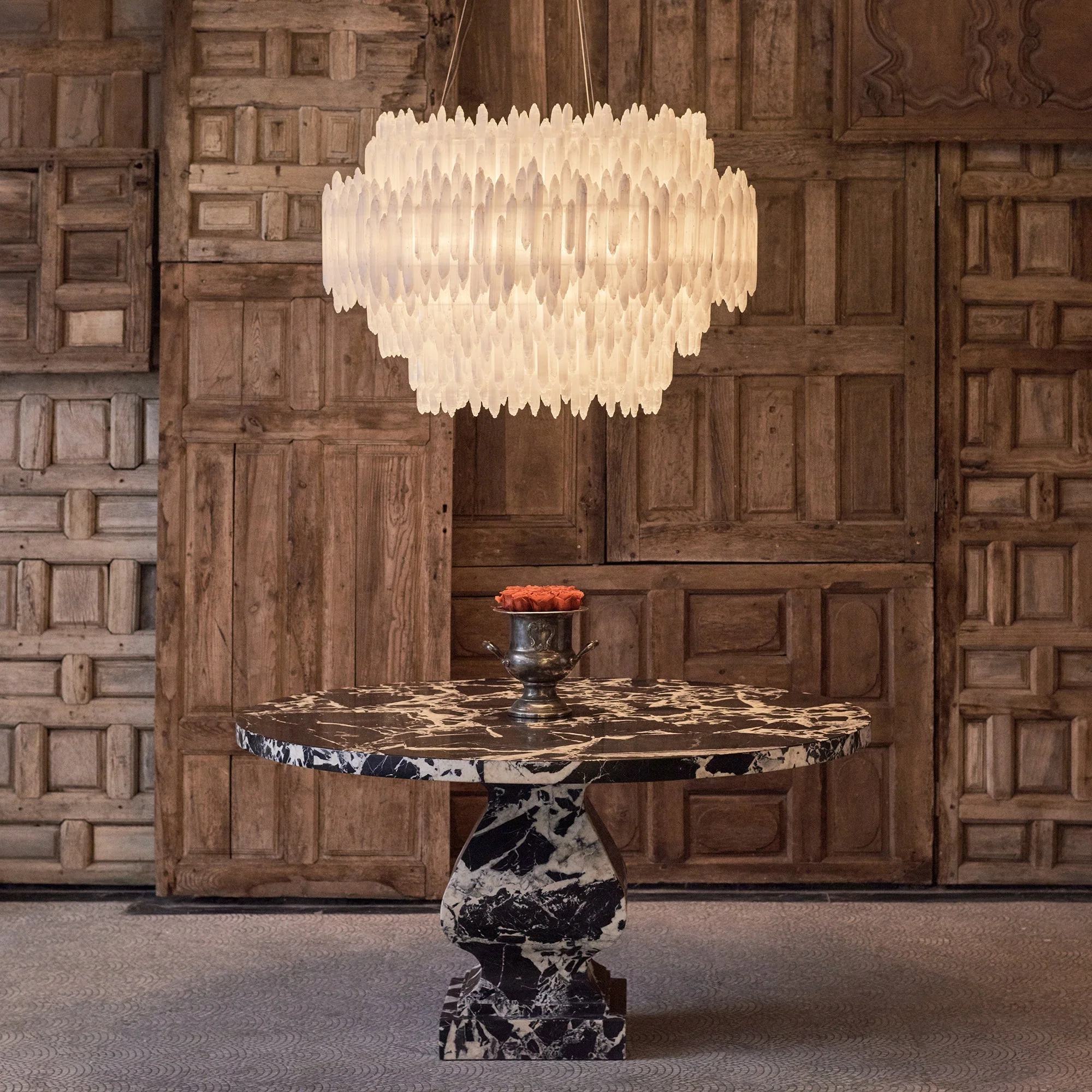 Art Selenite Layer Round Chandelier - Image 7