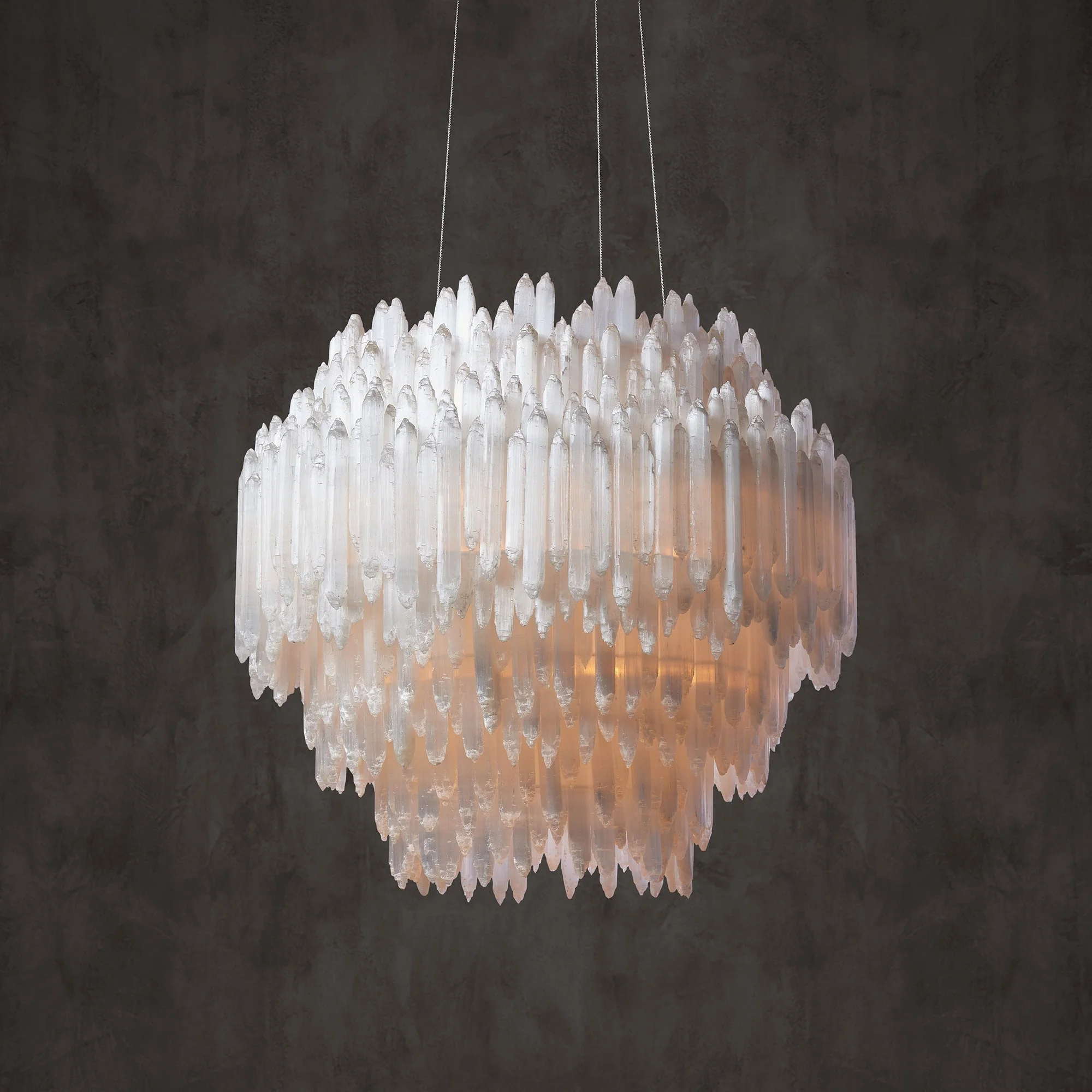 Art Selenite Layer Round Chandelier - Image 8