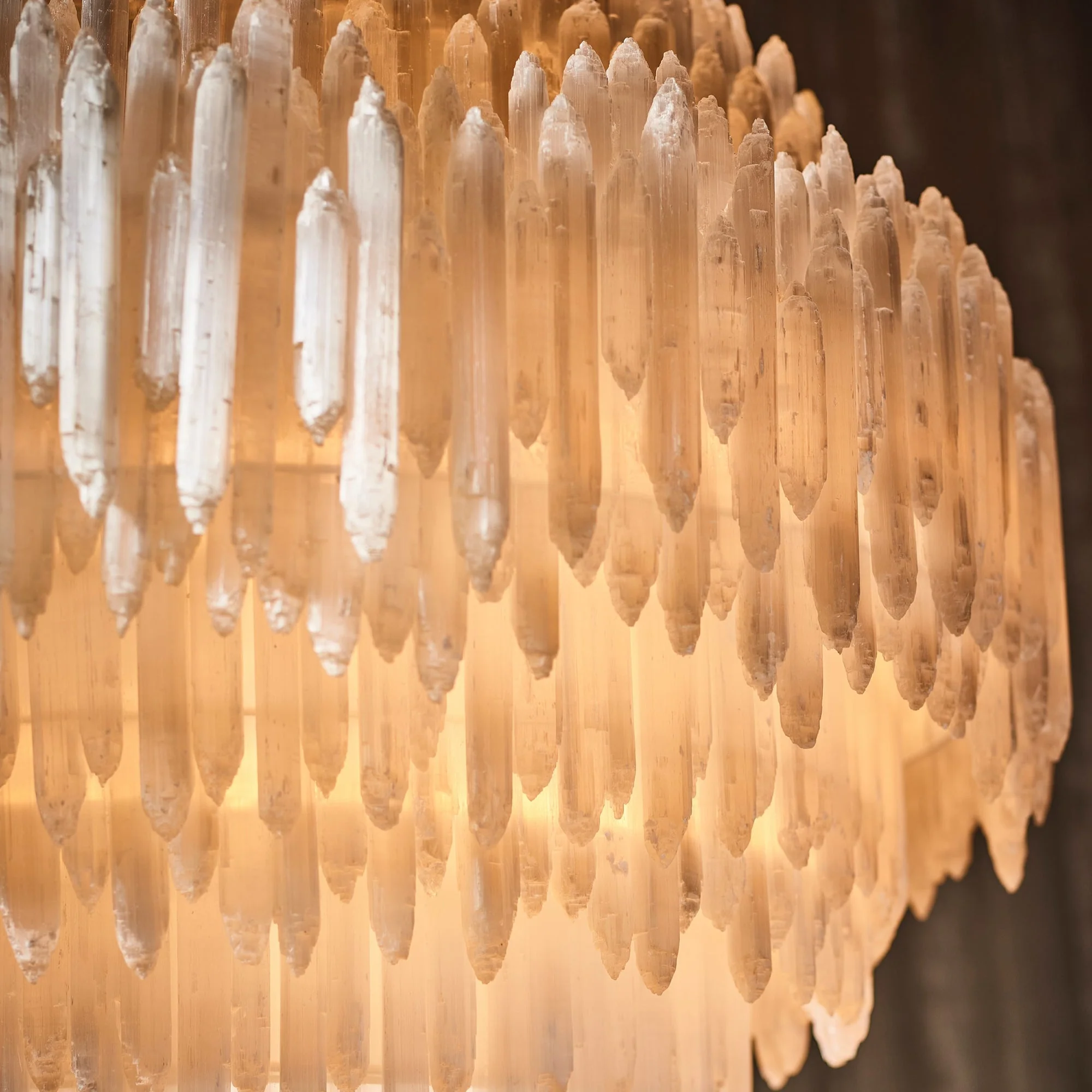 Art Selenite Layer Round Chandelier - Image 9