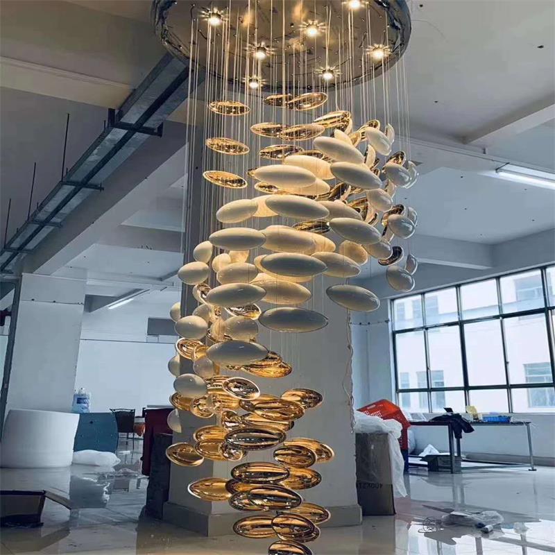 Modern Artistic Unique Golden Dragon Egg Chandelier for Staircase/ Sales Center/ Hotel - Image 2