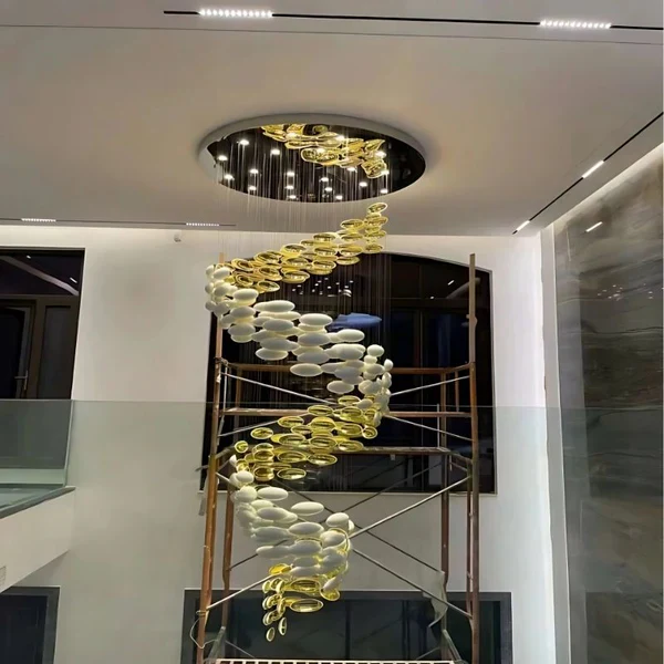 Modern Artistic Unique Golden Dragon Egg Chandelier for Staircase/ Sales Center/ Hotel - Image 3