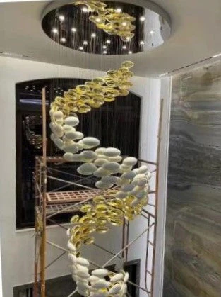 Modern Artistic Unique Golden Dragon Egg Chandelier for Staircase/ Sales Center/ Hotel - Image 5
