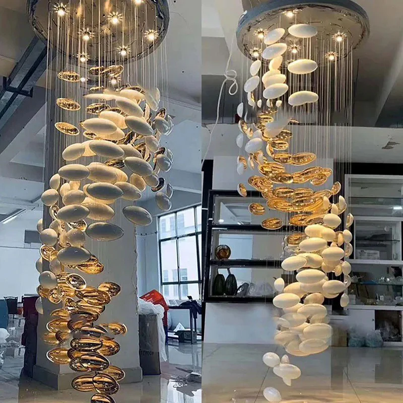Modern Artistic Unique Golden Dragon Egg Chandelier for Staircase/ Sales Center/ Hotel - Image 8