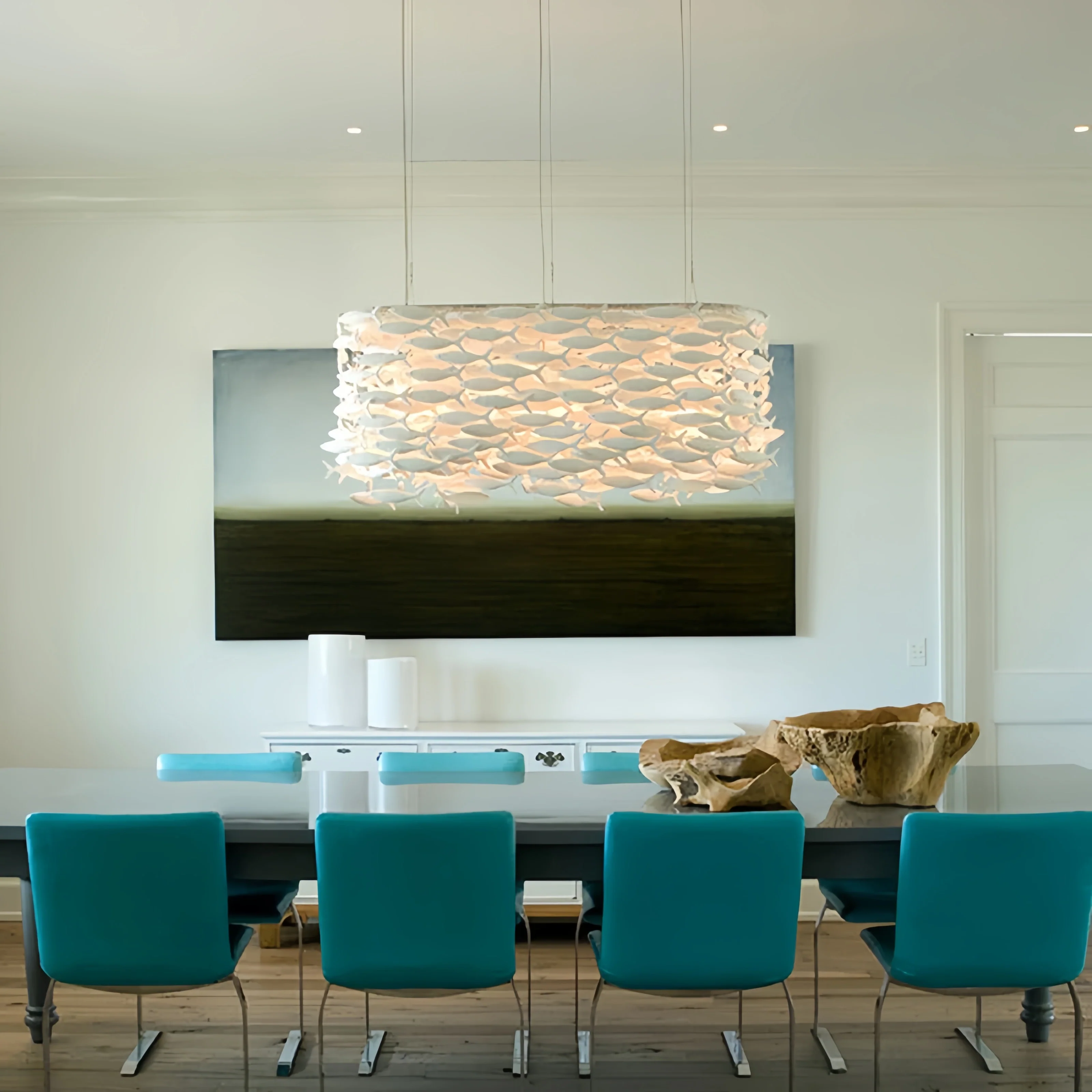 Artistic Porcelain Fish Chandelier – Unique Dining Room Lighting Fixture - Image 2