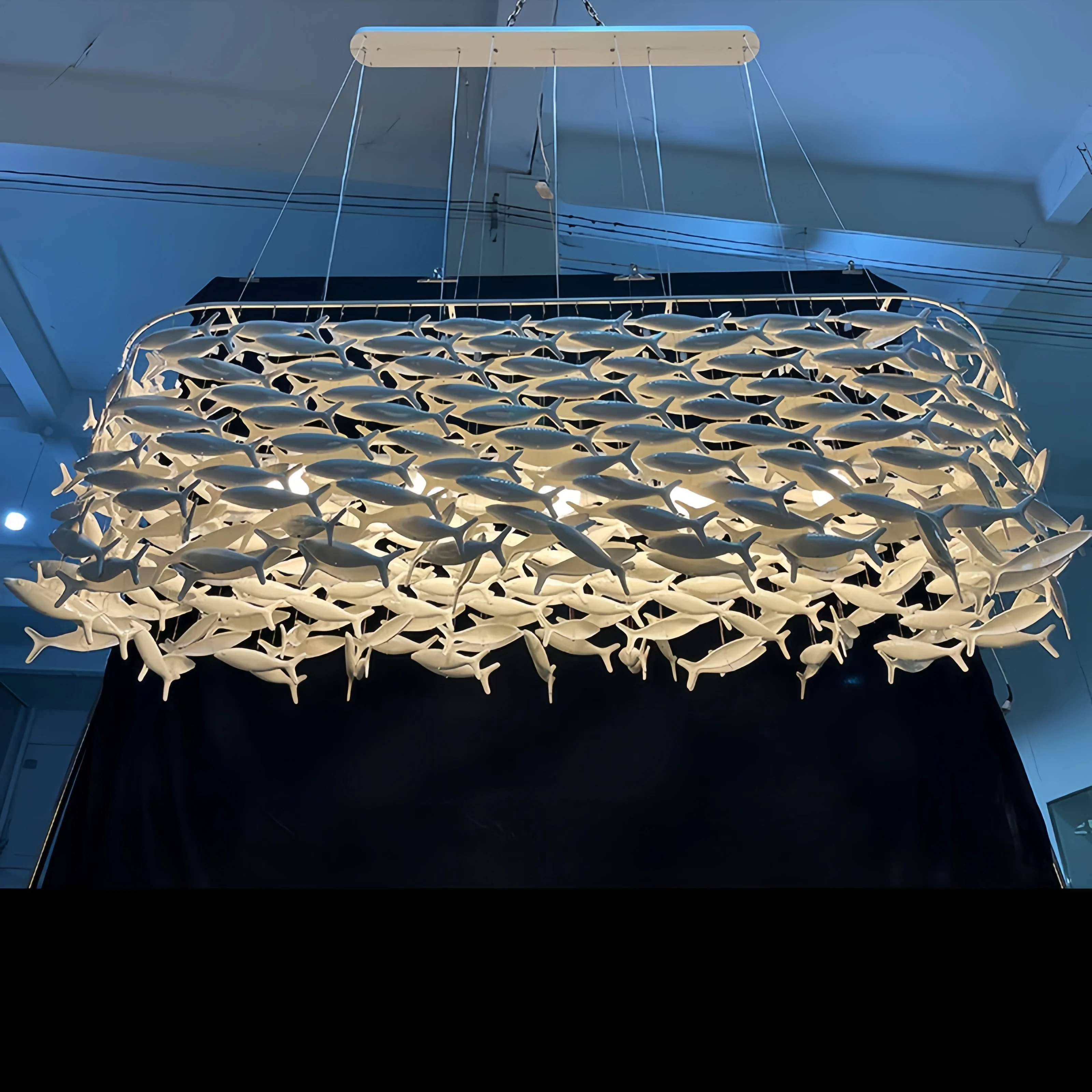 Artistic Porcelain Fish Chandelier – Unique Dining Room Lighting Fixture - Image 3