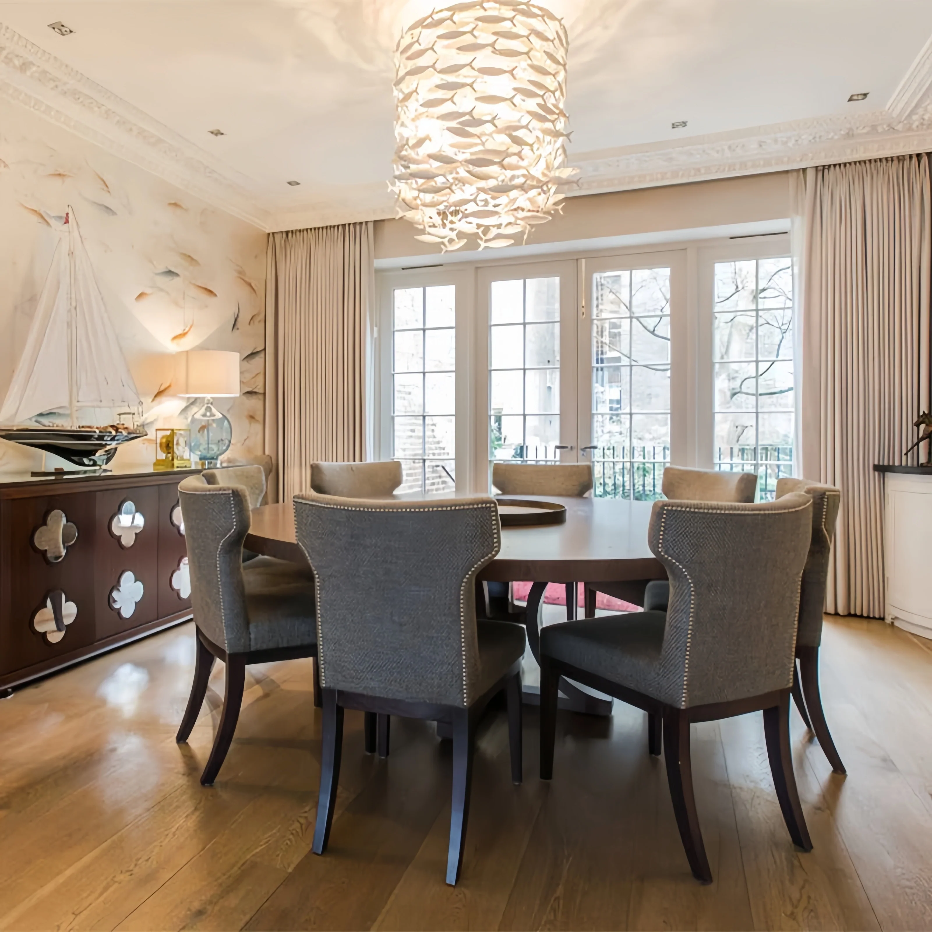 Artistic Porcelain Fish Chandelier – Unique Dining Room Lighting Fixture - Image 7
