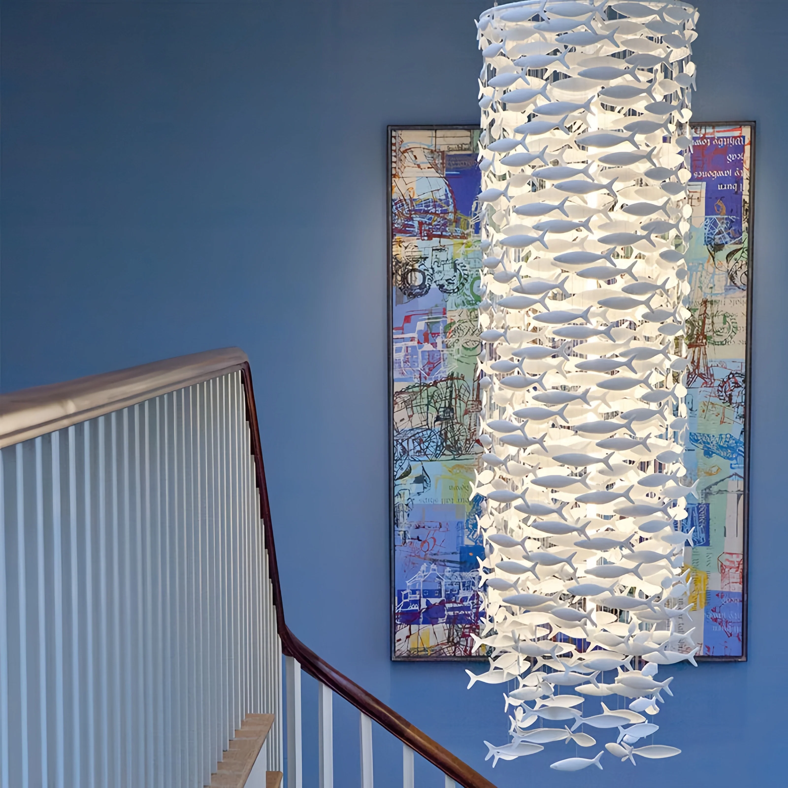 Artistic Porcelain Fish Chandelier – Unique Dining Room Lighting Fixture - Image 9