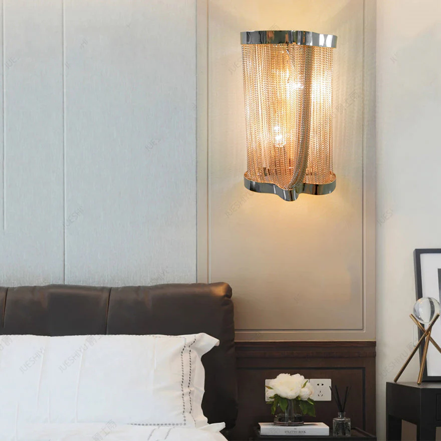 Ashlee Aluminum Chain Tassel Wall Sconce - Image 10