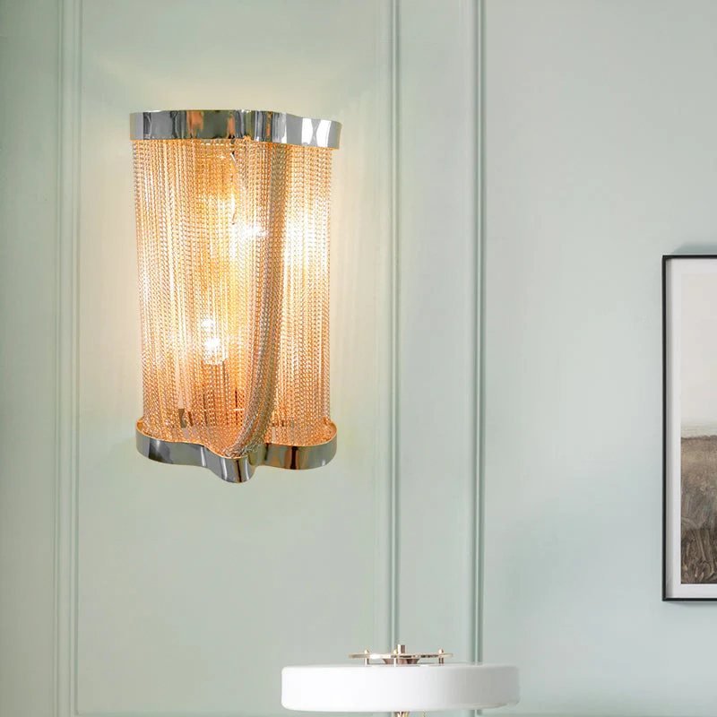 Ashlee Aluminum Chain Tassel Wall Sconce - Image 3