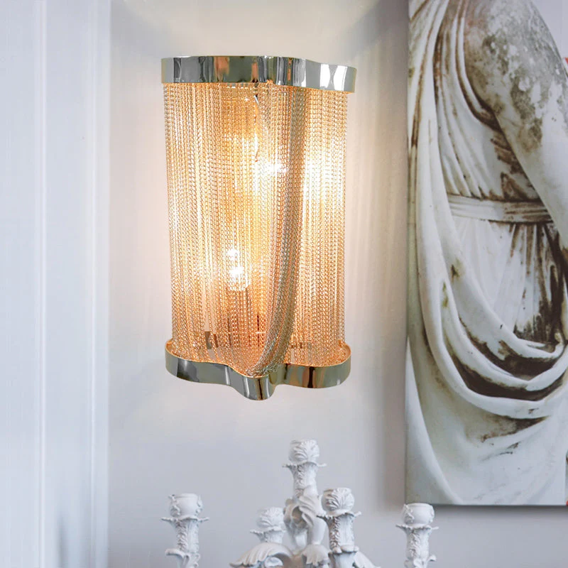 Ashlee Aluminum Chain Tassel Wall Sconce - Image 6