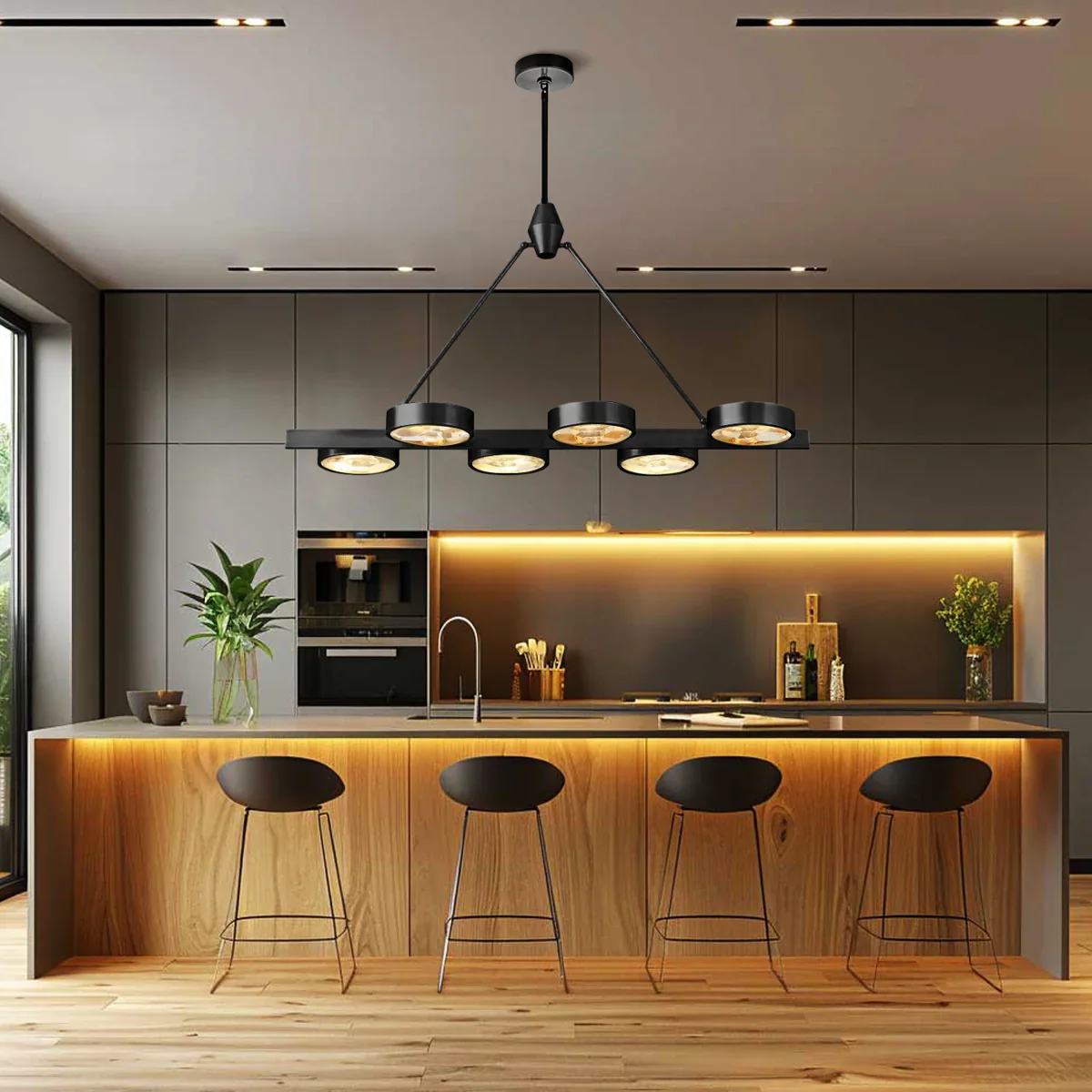 Aster Linear Brass Chandelier - Image 3
