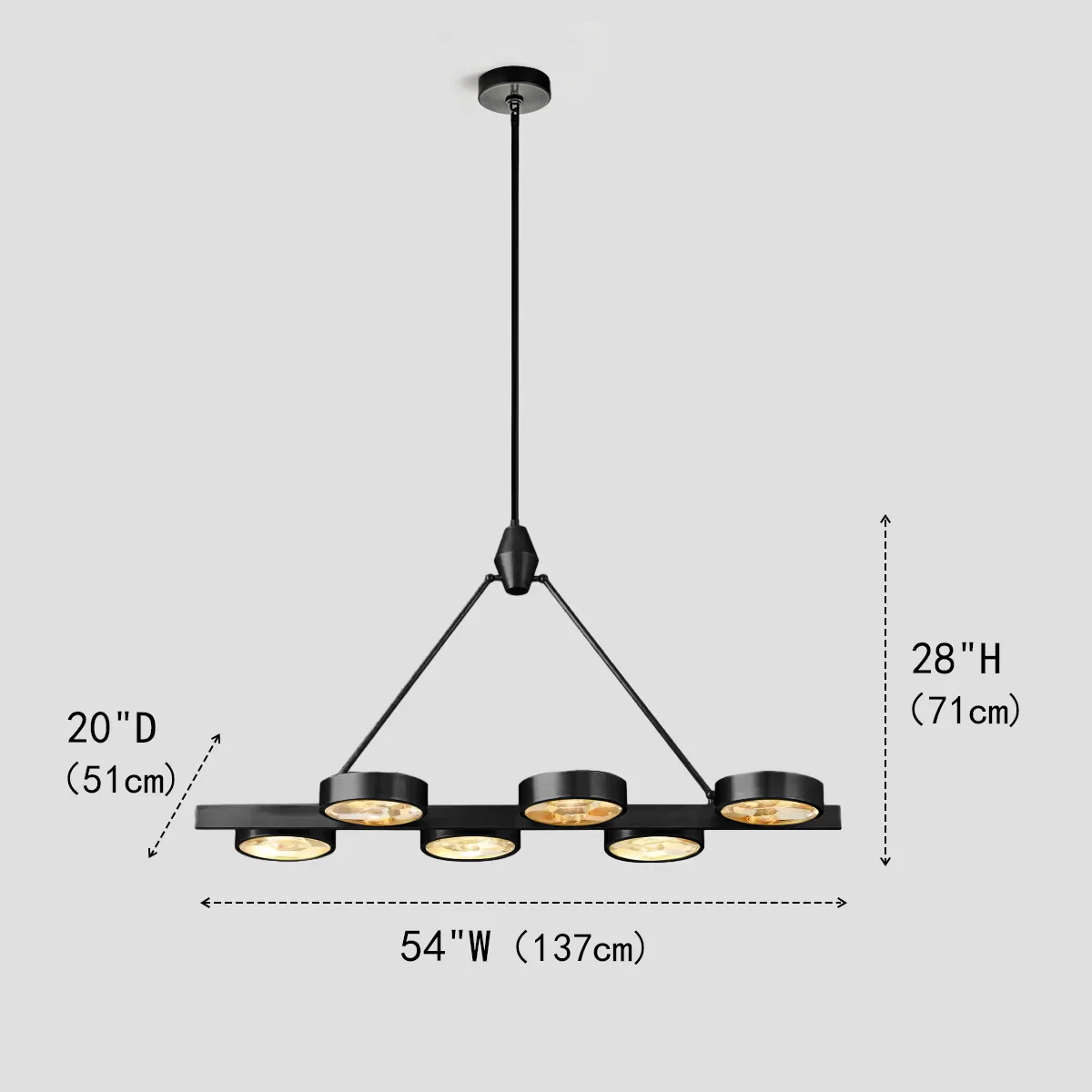 Aster Linear Brass Chandelier - Image 5