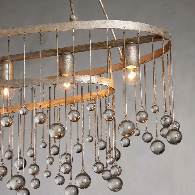 Aubrey Oval Crystal Ball 7 Light Chandelier - Image 12
