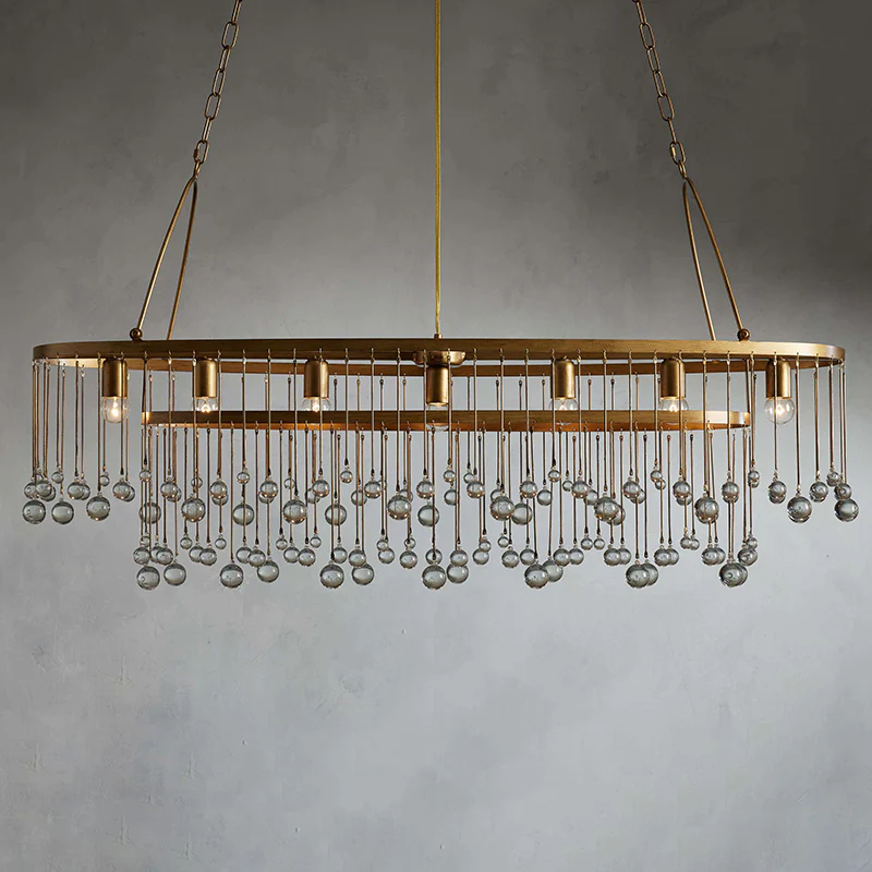 Aubrey Oval Crystal Ball 7 Light Chandelier - Image 3