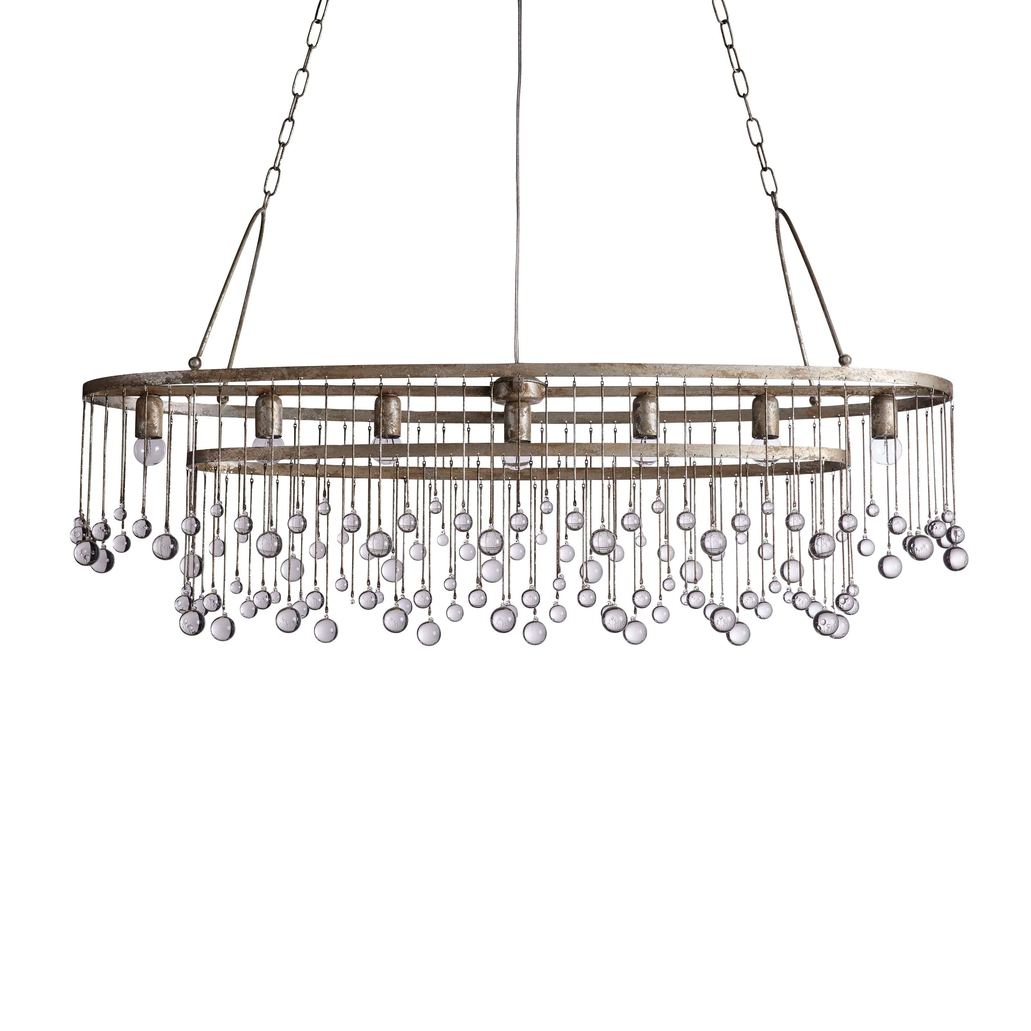 Aubrey Oval Crystal Ball 7 Light Chandelier - Image 4