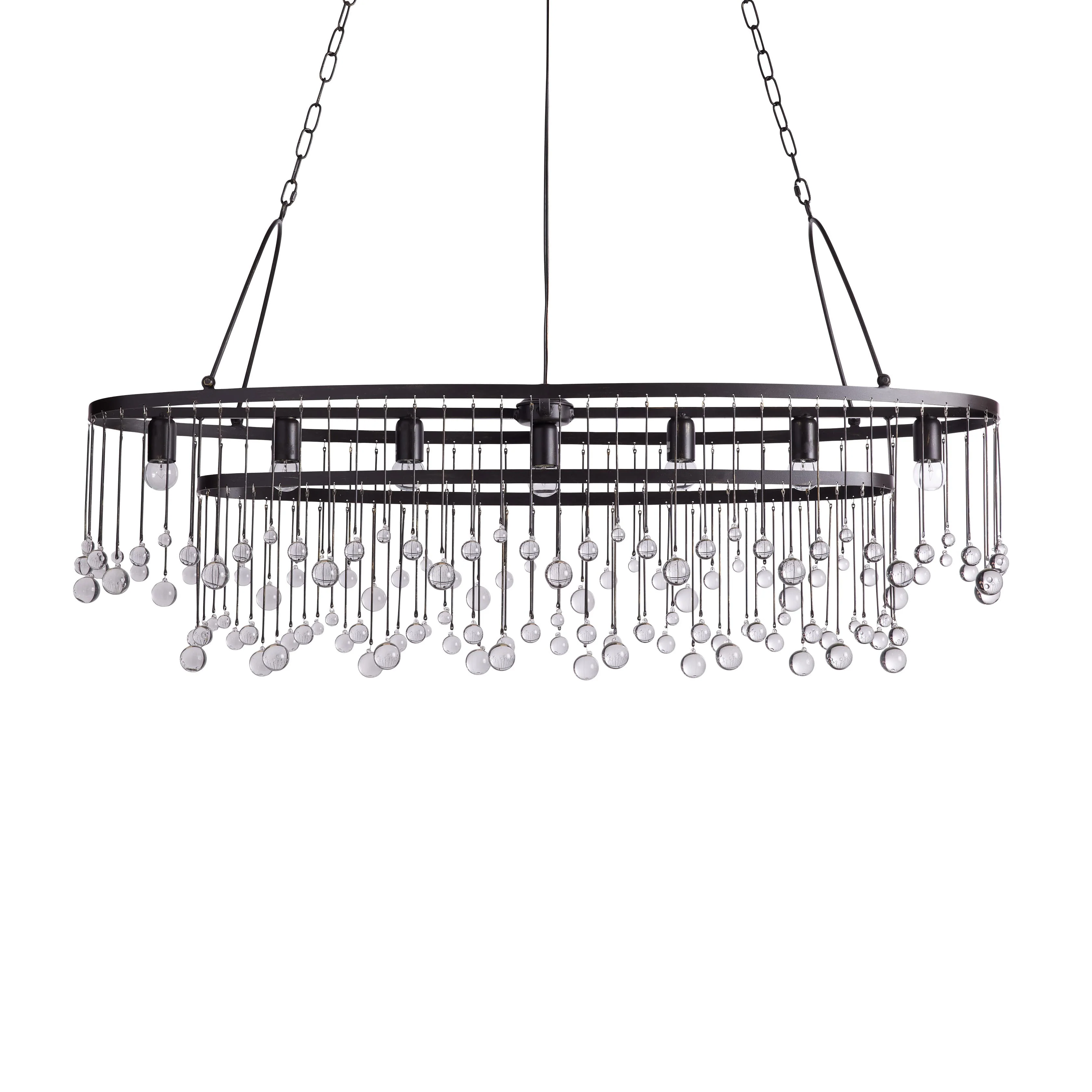 Aubrey Oval Crystal Ball 7 Light Chandelier - Image 5