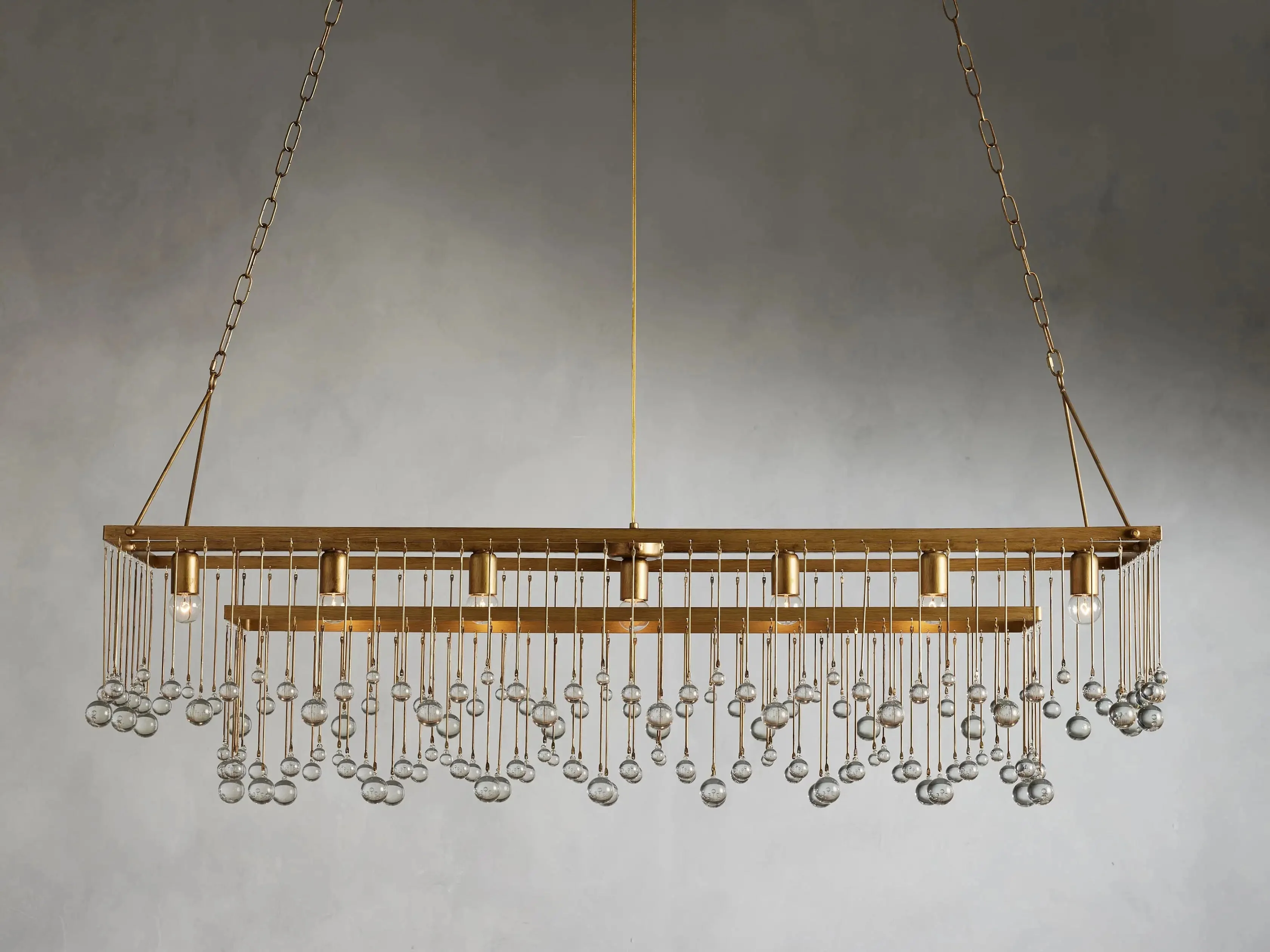 Aubrey Crystal Ball Rectangular Chandelier 47'' 60'' - Image 12