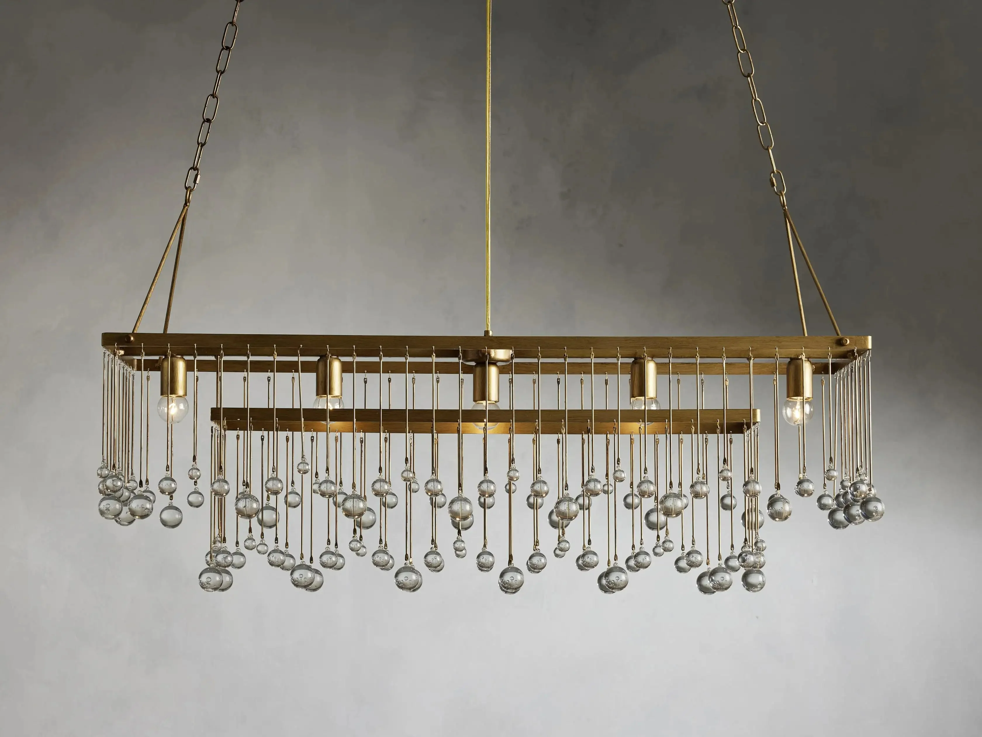 Aubrey Crystal Ball Rectangular Chandelier 47'' 60'' - Image 4