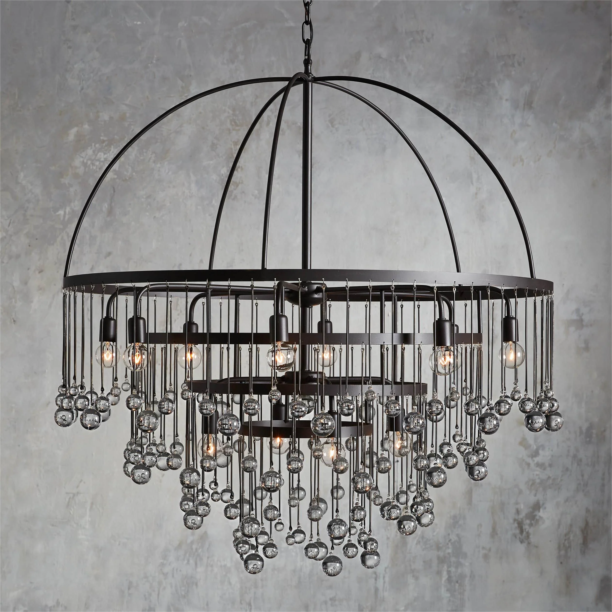 Aubrey Modern Crystal Ball 4 Tier Chandelier - Image 3