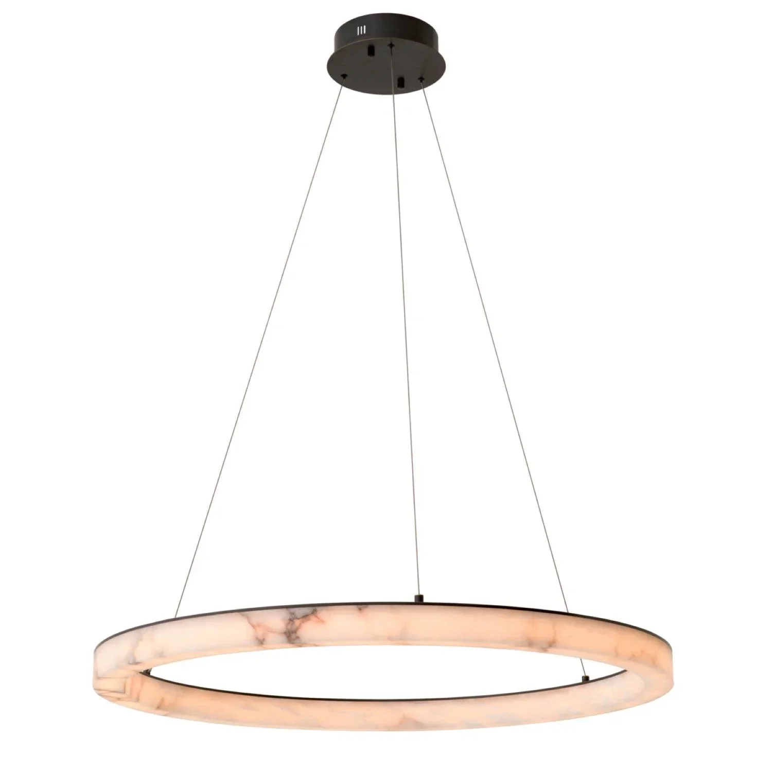 Raymond Modern Round Living Room Alabaster Pendant Chandelier - Image 3