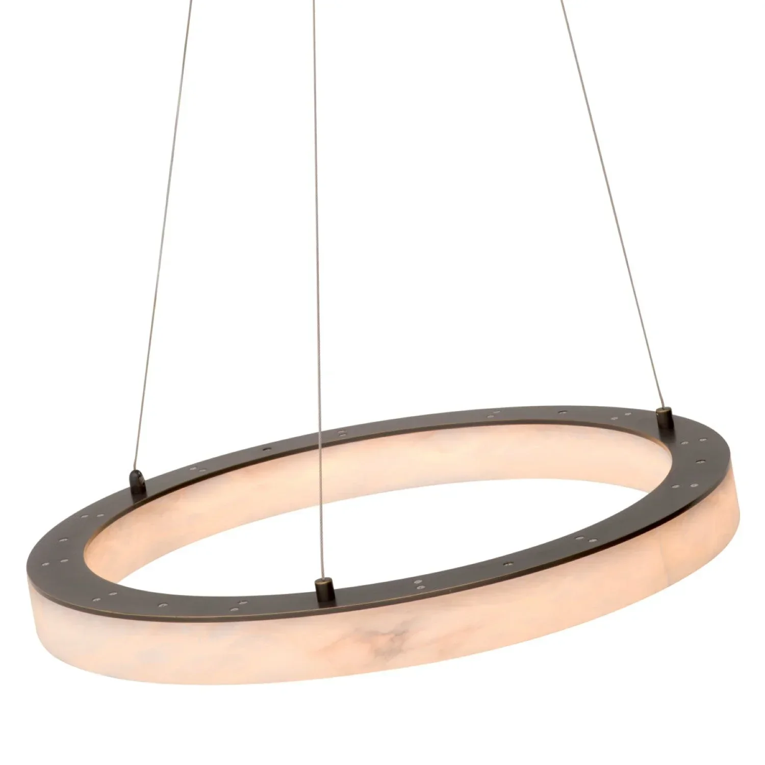 Raymond Modern Round Living Room Alabaster Pendant Chandelier - Image 4