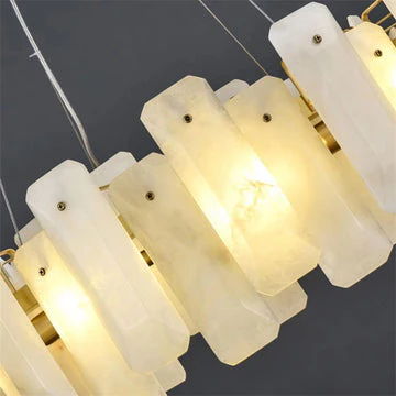 Alabaster Flake Round Chandelier 20" 23" 31" 39''D - Image 5