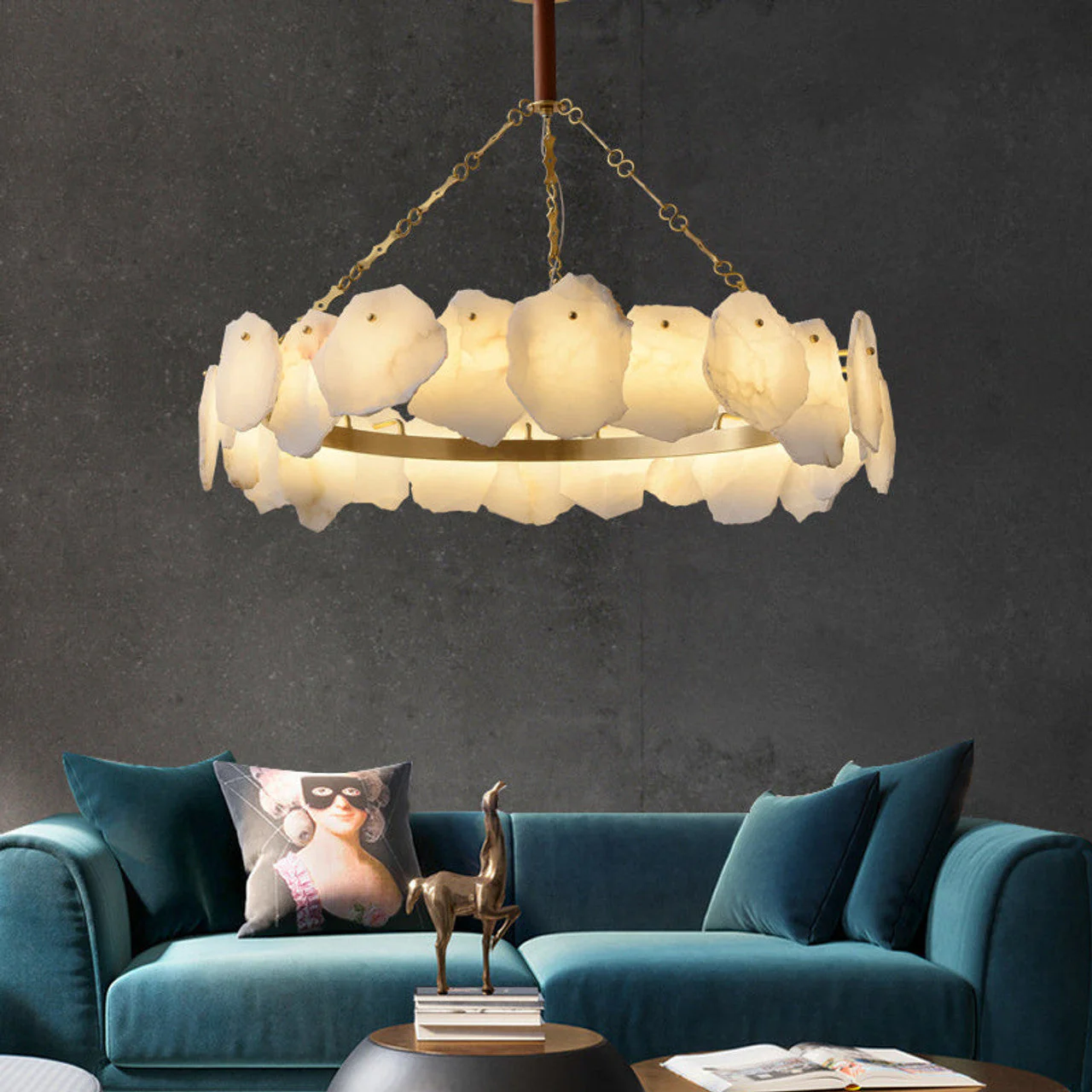 August marble Modern Snowflake chandelier - Image 10