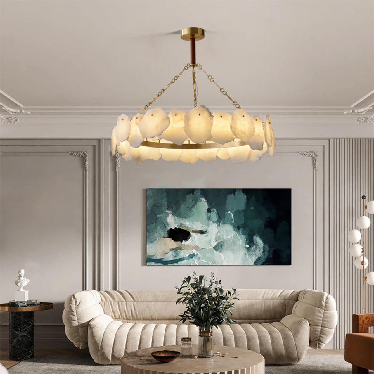 August marble Modern Snowflake chandelier - Image 11