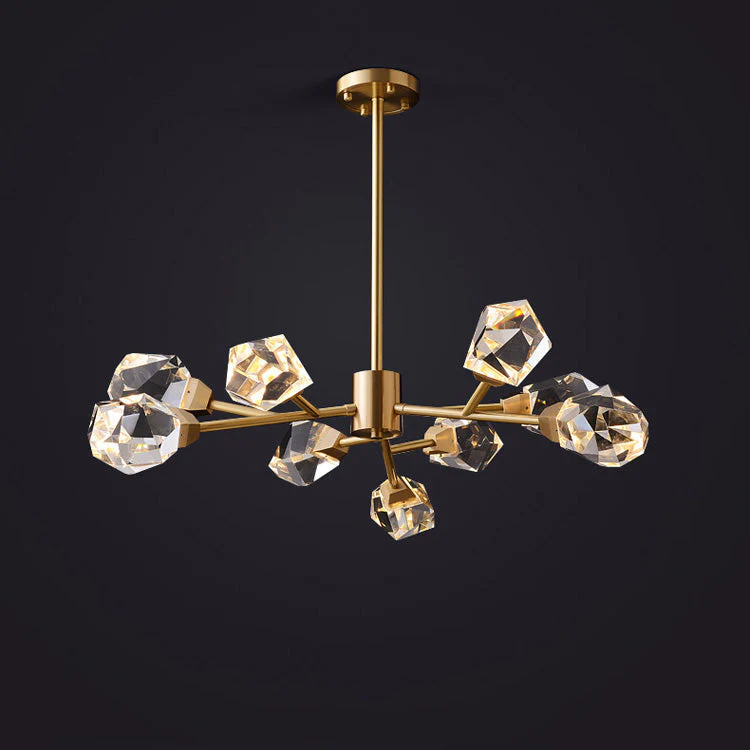 Masonry Faceted Crystal Prisms Chandelier - Image 2