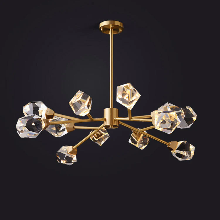 Masonry Faceted Crystal Prisms Chandelier - Image 3