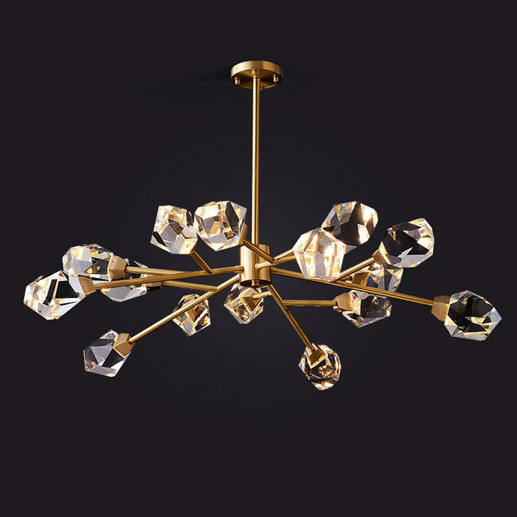 Masonry Faceted Crystal Prisms Chandelier - Image 4