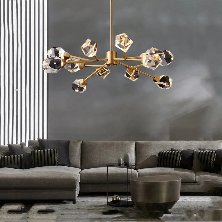 Masonry Faceted Crystal Prisms Chandelier - Image 5