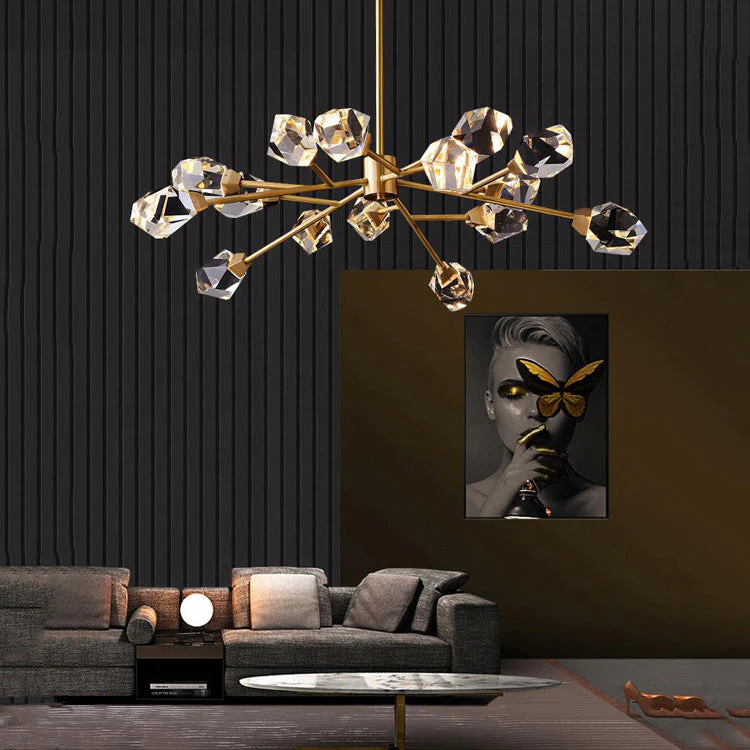 Masonry Faceted Crystal Prisms Chandelier - Image 6