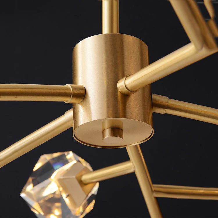 Masonry Faceted Crystal Prisms Chandelier - Image 8