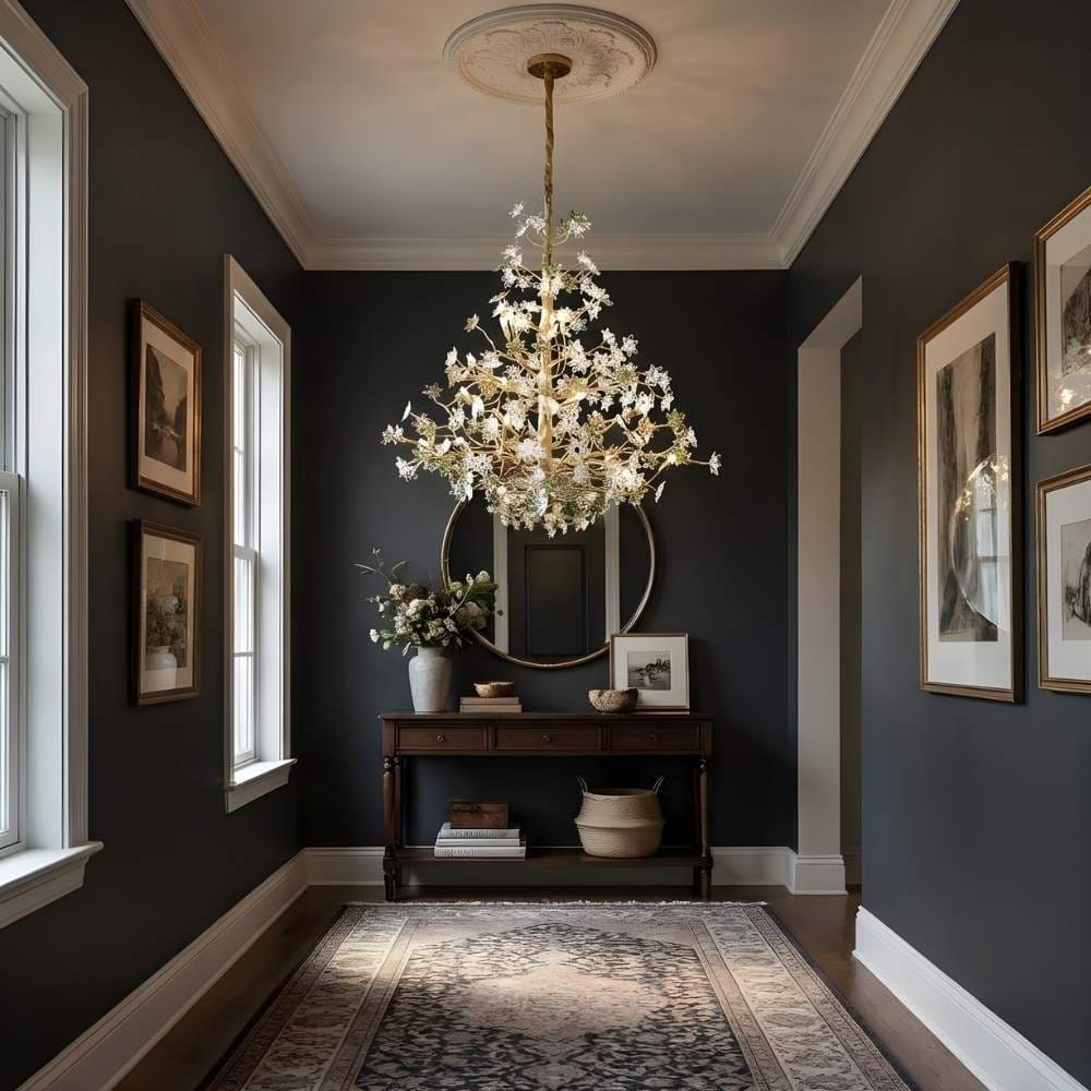 Gilded Branch Floral Brass Crystal Chandelier - Image 2