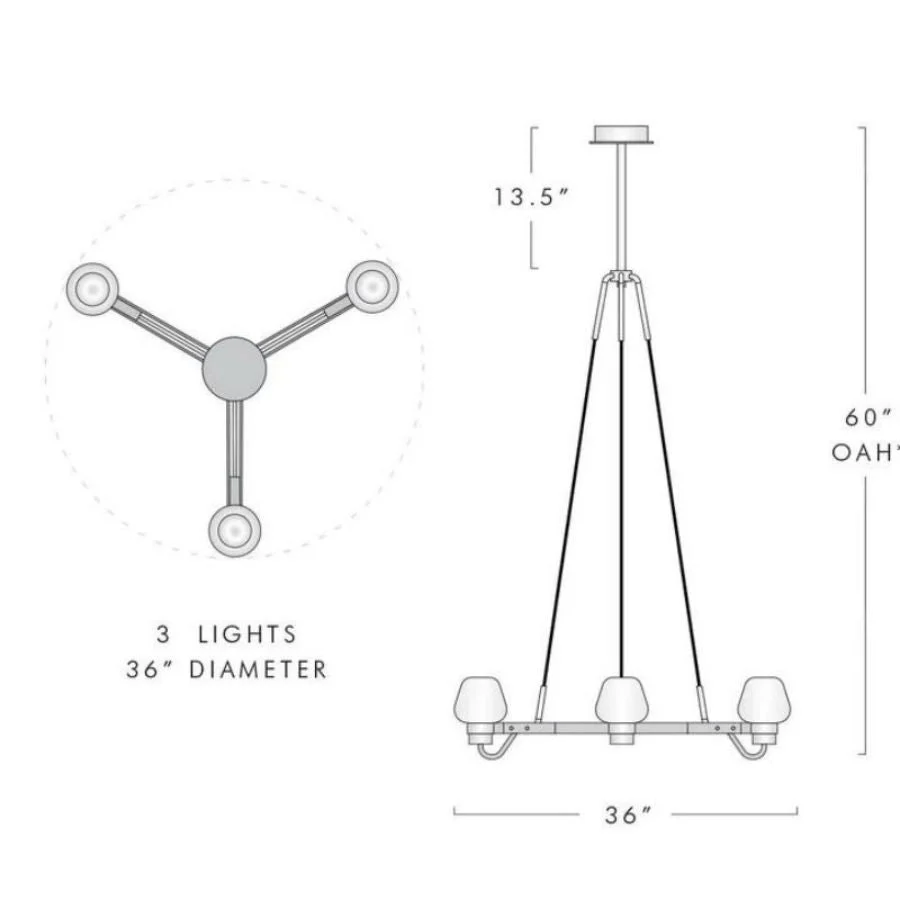 Aurora 3 Light Chandelier - Image 6
