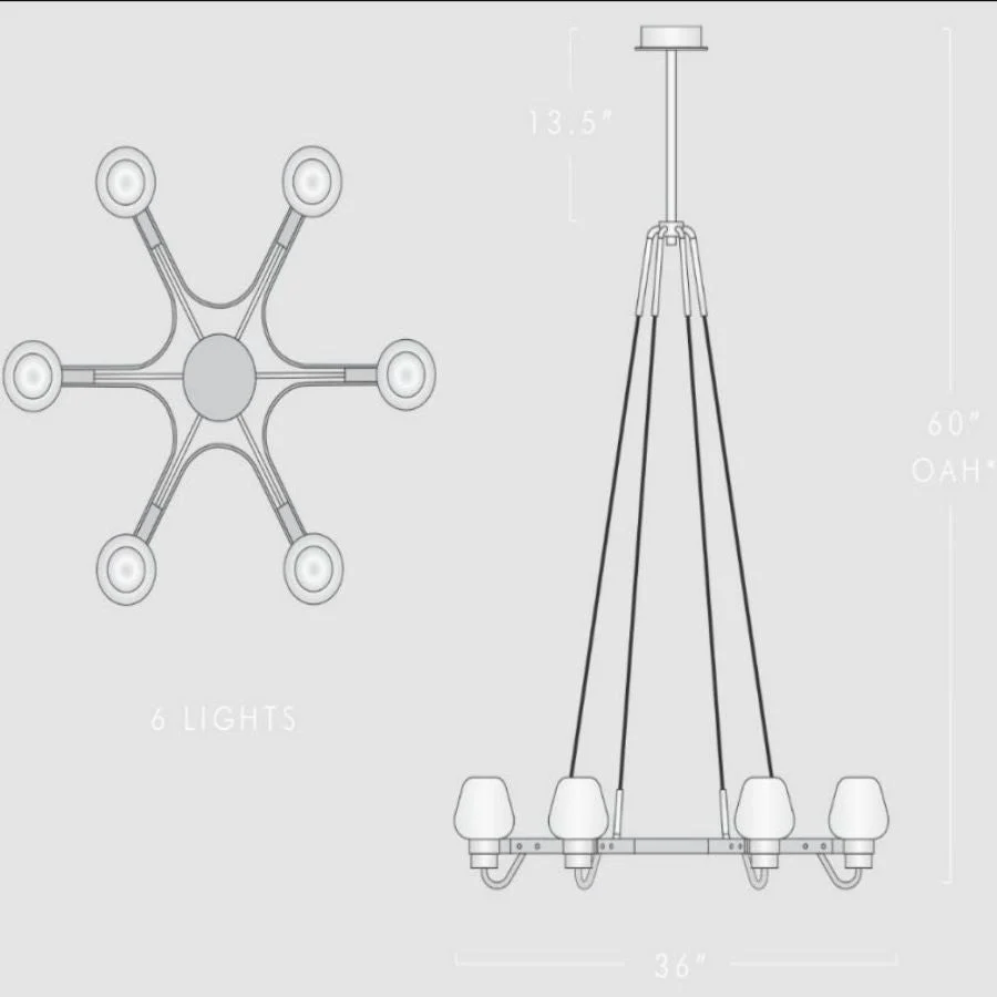 Aurora 6 Light Chandelier - Image 6