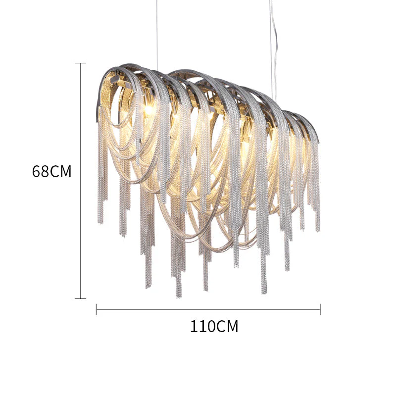 Sophian Luxury Aluminum Chain Tassel Chandelier - Image 10