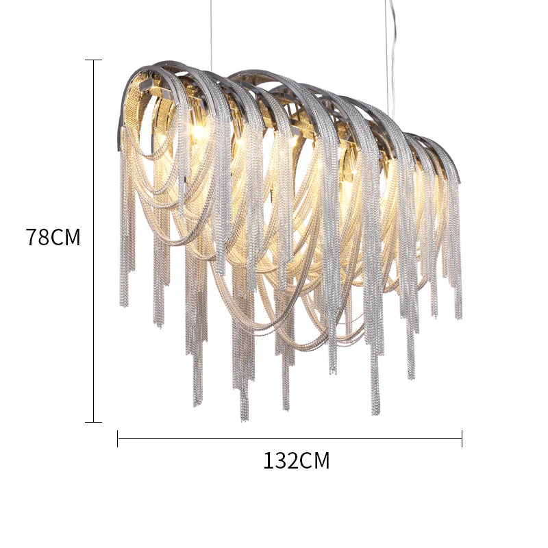 Sophian Luxury Aluminum Chain Tassel Chandelier - Image 11