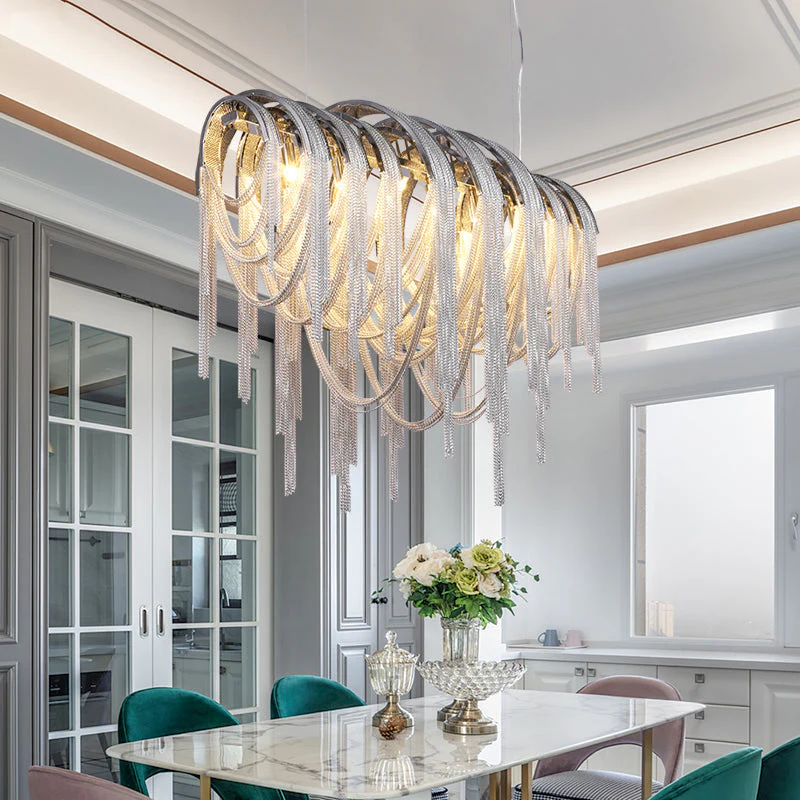Sophian Luxury Aluminum Chain Tassel Chandelier - Image 2
