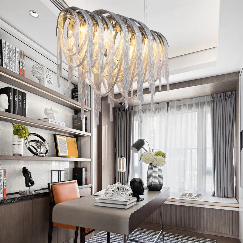 Sophian Luxury Aluminum Chain Tassel Chandelier - Image 3