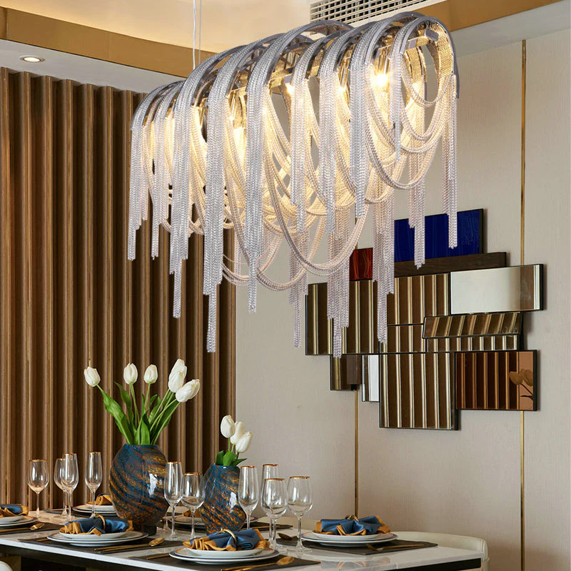 Sophian Luxury Aluminum Chain Tassel Chandelier - Image 4